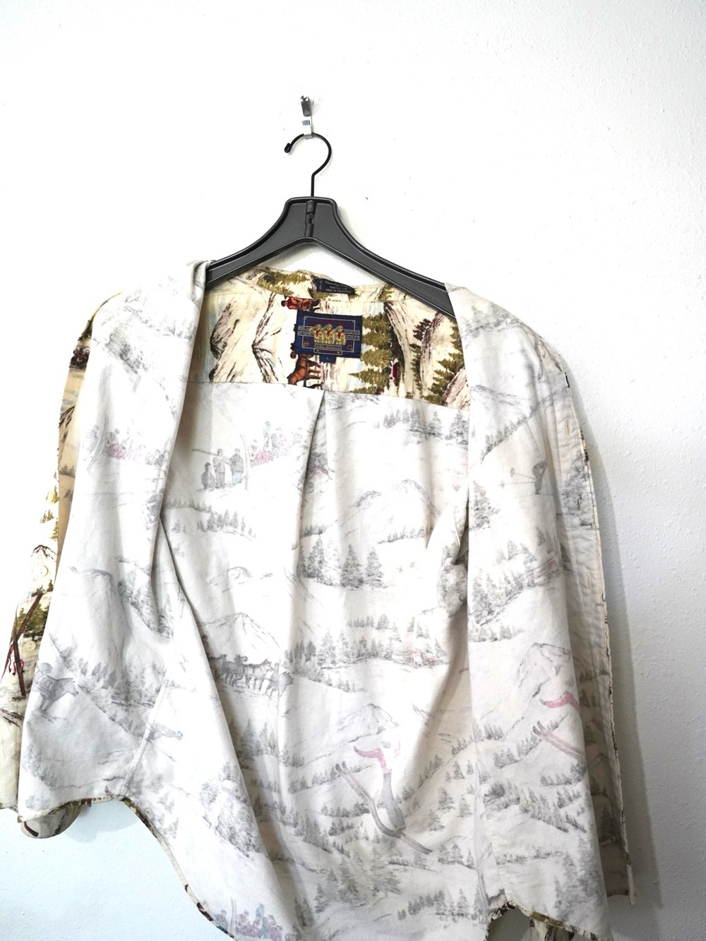 Chaps Ralph Lauren Vintage Ski Scene Flannel Shirt Size Large - Picture 8 of 10